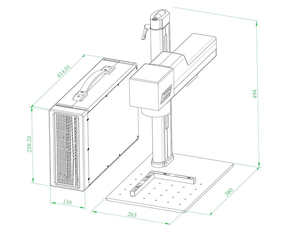 Dowin 2020 New Mini Portable 20W 30W Fiber Laser Marking Machine Stainless Steel Metal Stone Laser Engraving Machine